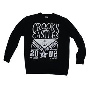Crooks & Castles Black Crew Neck Sweatshirt SZ L